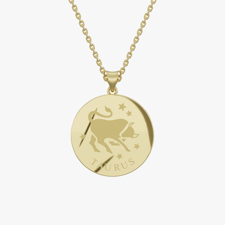 Taurus Birth Month Gold Pendant